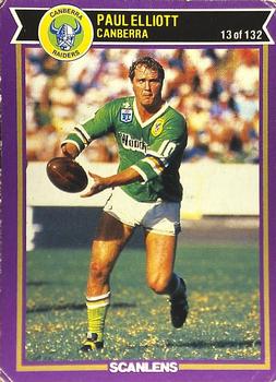1987 Scanlens Rugby League #13 Paul Elliott Front